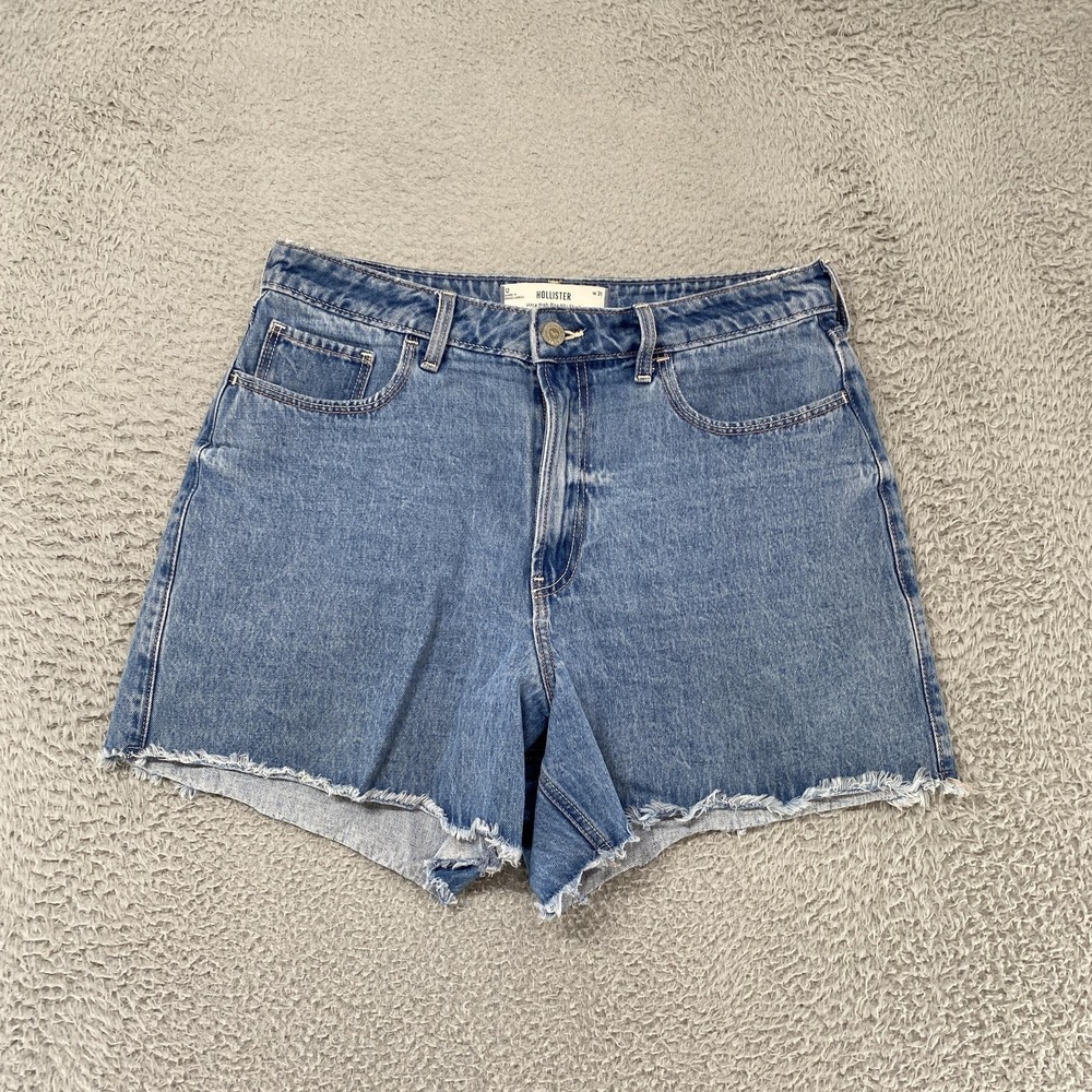 Hollister‎ Loose 90s Shorts Womens 12 High Rise Denim Cutoff Raw Hem Relaxed Y2K